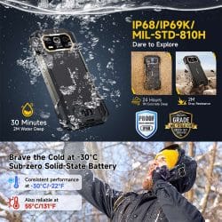 Ulefone Armor 27T Pro+ 5G Thermal Imaging Rugged Smartphone with MediaTek Dimensity 6300, 12GB+256GB, 10600mAh Battery, 50MP + 64MP Night Vision Cameras - Image 8