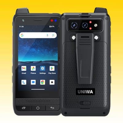 UNIWA F400 Walkie Talkie Rugged Smartphone with MediaTek Helio G81 Octa-Core Processor, 4GB+64GB Storage, Removable 4350mAh Battery, 13MP IR Cameras, 4.0" IPS Display