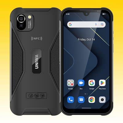 UNIWA W555 4G Rugged Smartphone with MediaTek MT6761 Quad-Core Processor, 3GB RAM + 32GB Storage, 4000mAh Battery, 13MP Dual Rear Camera, 5.71-inch HD+ Display and NFC