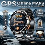 1.46" AMOLED GPS Smartwatch with 1200mAh Long-Endurance Battery, IP68 Waterproof, Compass, Altimeter, Barometer, Bluetooth Calling and 170+ Sports Modes