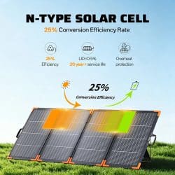 AFERIY AF-SA200 200W Bifacial Foldable Solar Panel with 25% High-Efficiency Monocrystalline Cells, ETFE Lamination, Aluminum Frame and IP67 Protection for RV, Camping & Home Backup - Image 2