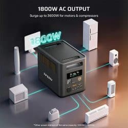 AFERIY Nomad1800 Pro P180 Pro Portable Power Station 1800W 1024Wh, Expandable to 5120Wh LiFePO4 Solar Generator with 14 Ports, 10ms UPS, Fast Charging for Home Backup, Camping and RV - Image 6