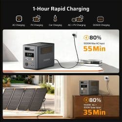 AFERIY Nomad1800 Pro P180 Pro Portable Power Station 1800W 1024Wh, Expandable to 5120Wh LiFePO4 Solar Generator with 14 Ports, 10ms UPS, Fast Charging for Home Backup, Camping and RV - Image 7