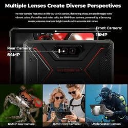HOTWAV R9 Plus Rugged Tablet, 11" FHD+ Display, 24GB+512GB, Unisoc T7280 Octa-Core, 20080mAh Battery, 64MP Camera, Camping Light, IP68/IP69K, MIL-STD-810H - Image 8
