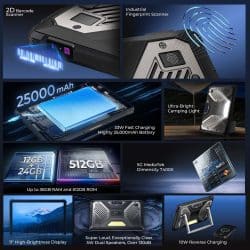 OUKITEL RT10 Industry 5G Rugged Tablet with 11-Inch 120Hz FHD IPS Display, Dimensity 7400X, 25,000mAh Battery, 64MP Camera, 2D Barcode Scanner and Industrial Fingerprint - Image 2