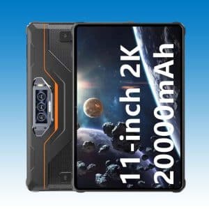 OUKITEL RT8 Rugged Tablet with 11-Inch 2K Display, Helio G99 Octa-Core Processor, 20,000mAh Battery, 48MP Camera, 20MP Night Vision and IP68/IP69K Protection