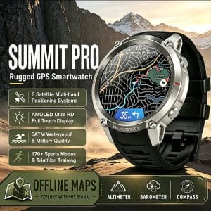 Outdoor GPS Smart Watch with 1.43" AMOLED 466×466 Display 5ATM Waterproof Bluetooth 6.0 Calling Compass Altimeter Barometer 500mAh Sports Watch