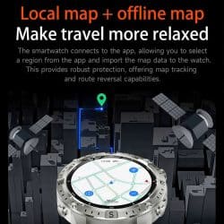 Rugged GPS Smart Watch with Offline Maps, 730mAh Battery, 1.43" AMOLED Display, Bluetooth Calling, Compass, Altimeter and Sports Tracking - Image 6
