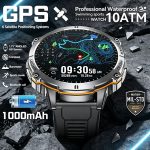 Rugged Outdoor GPS Smart Watch 1.73" AMOLED 466×466 Display 1000mAh Battery 10ATM Waterproof Dual-Band GNSS Compass Altimeter Bluetooth Calling 170+ Sports Modes
