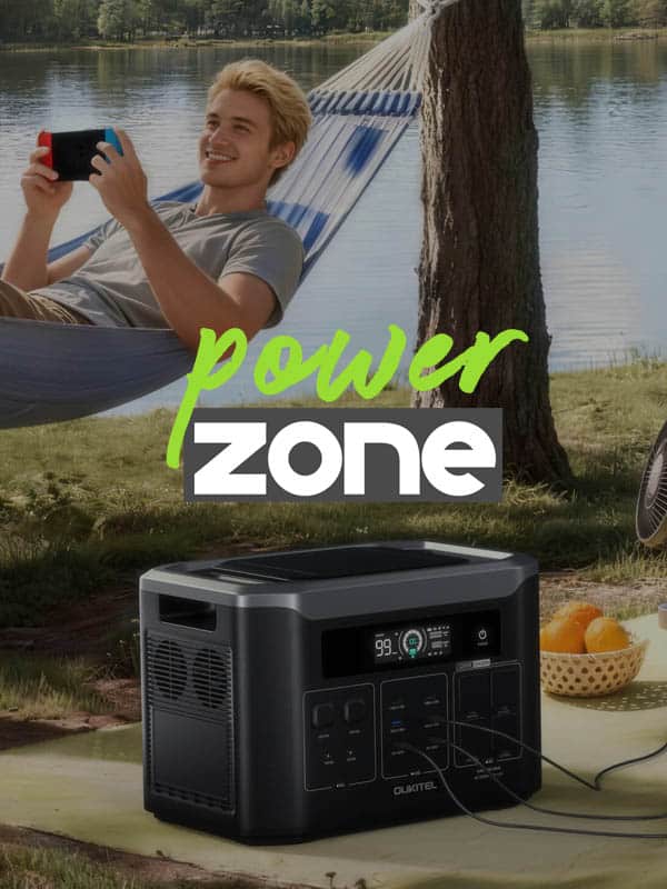 Portable power stations category banner for camping and backup power
