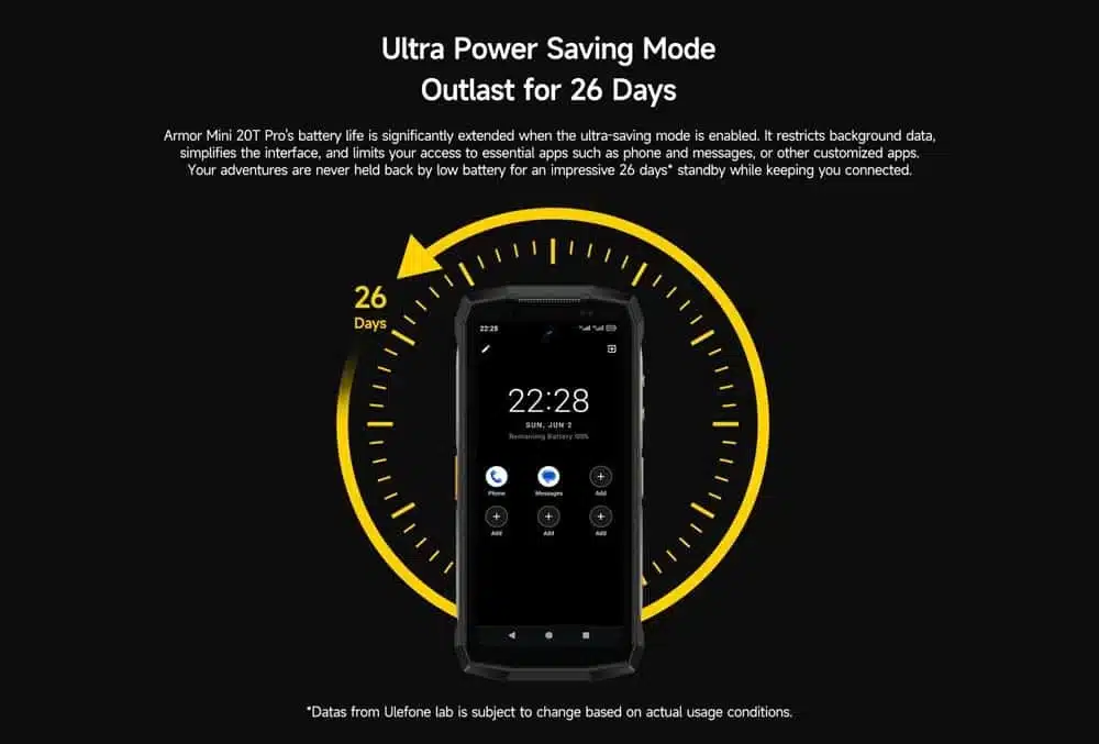 Ulefone Armor Mini 20T Pro product feature graphic 13