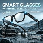 AI Smart Glasses with 8MP HD Camera, 1080P Video Recording, ChatGPT Assistant, Real-Time AI Translation, Bluetooth 5.3, Dual-Mic ENC, WiFi