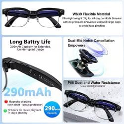 AI Smart Glasses with 8MP IMX219 Camera, 1080P Video Recording, ChatGPT GPT-4 AI Assistant, AI Photo Recognition, Real-Time Voice Translation, Bluetooth 5.3 Calling, WiFi Transfer - Image 5