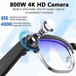 AI Smart Glasses with 8MP IMX219 Camera, 1080P Video Recording, ChatGPT GPT-4 AI Assistant, AI Photo Recognition, Real-Time Voice Translation, Bluetooth 5.3 Calling, WiFi Transfer - Image 6