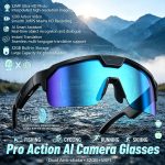 Outdoor AI Camera Glasses for Cycling & Sports, 8MP Camera, 1200P Video Recording, Anti-Shake, ChatGPT, Voice Translation, Bluetooth 5.3