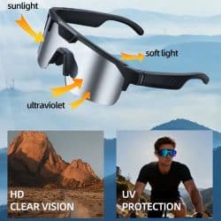 Outdoor AI Camera Glasses for Cycling & Sports, 8MP Camera, 1200P Video Recording, Anti-Shake, ChatGPT, Voice Translation, Bluetooth 5.3 - Image 2
