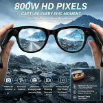 Smart AI Glasses with 8MP Camera, 1080P HD Video Recording, ChatGPT Voice Assistant, 9-Language AI Translation, Bluetooth 5.3, Dual Speakers, Music & Hands-Free Calling